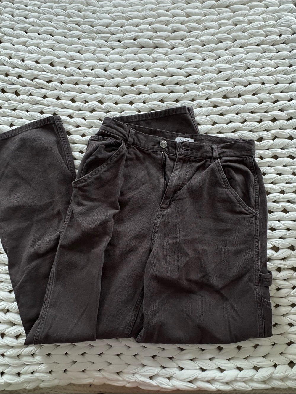 Garage Gray-Brown High-Rise Pants